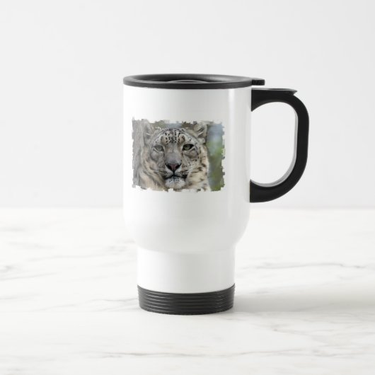Schnee-Leopard-Reise-Tasse Reisebecher (Rechts)