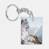 Schnee-Leopard Schlüsselanhänger (Vorderseite links)