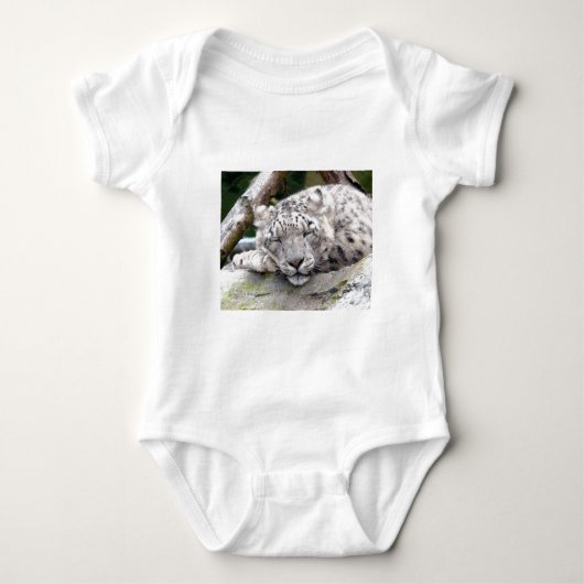 Schnee Leopard - schön! Baby Strampler (Vorderseite)