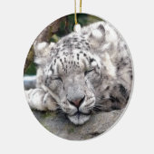 Schnee Leopard - schön! Keramikornament (Links)