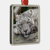 Schnee Leopard - schön! Ornament Aus Metall (Rechts)
