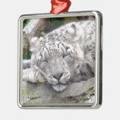 Schnee Leopard - schön! Ornament Aus Metall (Links)
