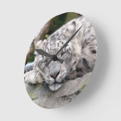 Schnee Leopard - schön! Runde Wanduhr (Winkel)