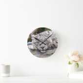 Schnee Leopard - schön! Runde Wanduhr (Zuhause)