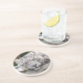 Schnee Leopard - schön! Sandstein Untersetzer (Seite)