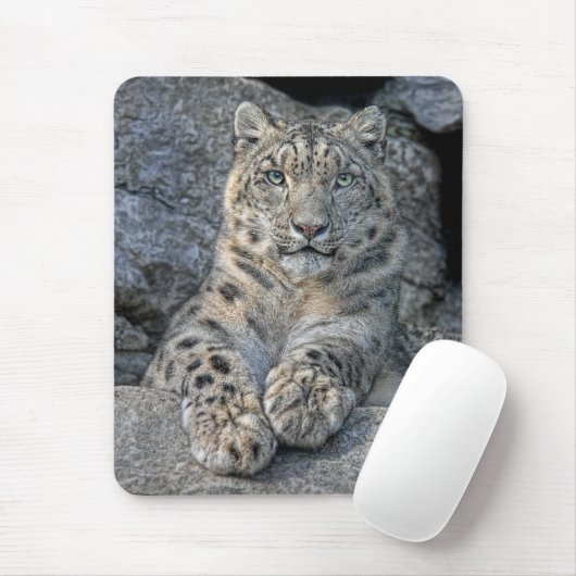 Schnee-Leopard-Schönheit Mousepad (Mit Mouse)
