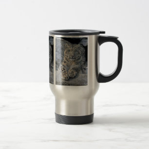 Schnee-Leopard-Schönheits-Reise-Tasse Reisebecher