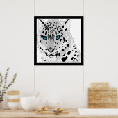 SCHNEE-LEOPARD TIER POSTER (Küche)