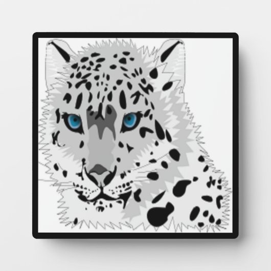 SCHNEE LEOPARD TIERE FOTOPLATTE (Vorderseite)