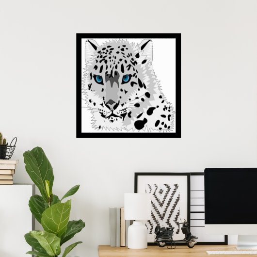 SCHNEE LEOPARD TIERE POSTER (Heimbüro)
