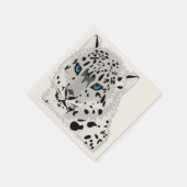 SCHNEE LEOPARD TIERE SERVIETTE (Ecke)