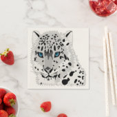 SCHNEE LEOPARD TIERE SERVIETTE (Beispiel)