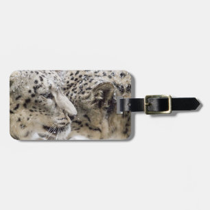 Schnee-Leopard-Umarmung Gepäckanhänger