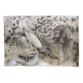 Schnee-Leopard-Umarmung Kissenbezug (Vorderseite)