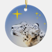Schnee-Leopard und die Sterne Keramik Ornament (Vorne)