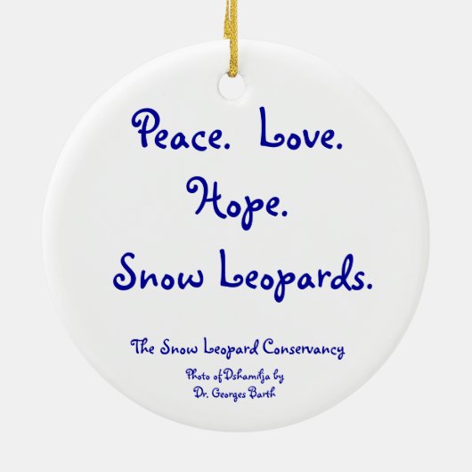 Schnee-Leopard und die Sterne Keramik Ornament (Hinten)