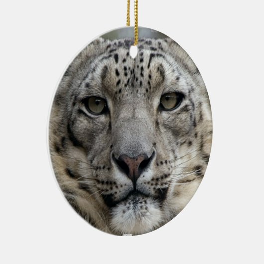 Schnee-Leopard-Verzierung Keramikornament (Rechts)