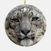 Schnee-Leopard-Verzierung Keramikornament (Hinten)