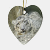 Schnee-Leopard-Weihnachtsverzierung Keramik Ornament (Links)