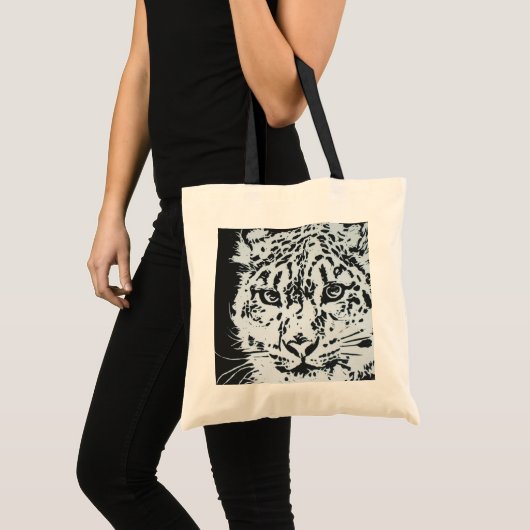 Schnee-Leopard-wiederverwendbare Tasche (Vorderseite (Produkt))