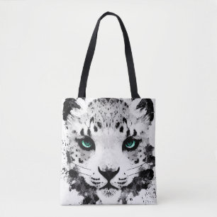 Schnee Leopard Wild Nature Tierfarben Malerei Tasche