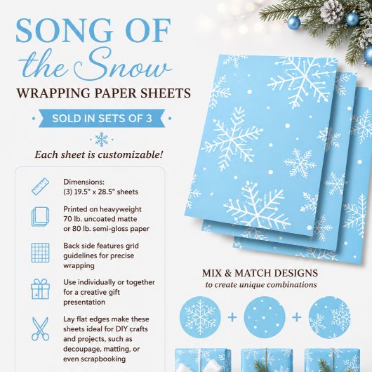 Schnee Lied Geschenkpapier Set
