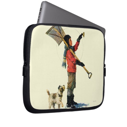 Schnee-Löffelente Laptopschutzhülle (Vorne Rechts)