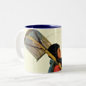 Schnee-Löffelente Zweifarbige Tasse (Vorderseite Links)