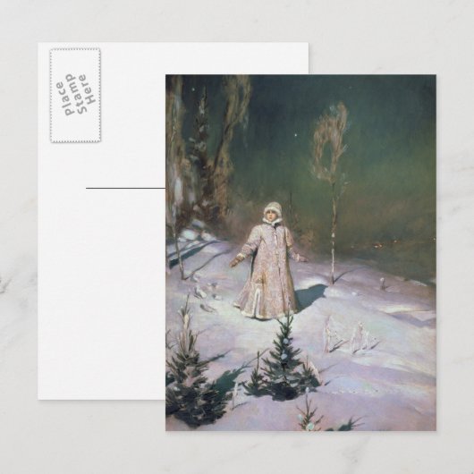 Schnee-Mädchen, 1899 Postkarte (Vorne/Hinten)