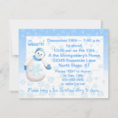 Schnee-Mädchen-Feiertags-Schlummer-Party Einladung (Rückseite)