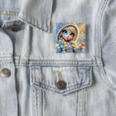 Schnee Maiden mit schleichender Schneeflocke Button (Beispiel)