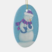 Schnee-Mama und Schnee-Baby-Boy Keramik Ornament (Rechts)