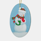 Schnee Mama und Schnee Weihnachten Keramikornament (Links)