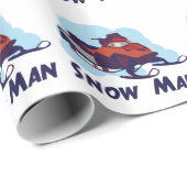 Schnee-Mann Geschenkpapier (Rolleneckpunkt)