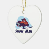 Schnee-Mann Keramikornament (Links)
