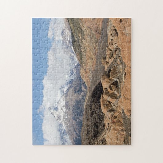 Schnee-Mit einer Kappe bedeckte Berge Puzzle (Vertikal)