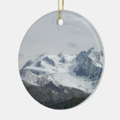 Schnee mit einer Kappe bedecktes Mont Blanc Keramik Ornament (Links)