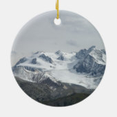 Schnee mit einer Kappe bedecktes Mont Blanc Keramik Ornament (Hinten)