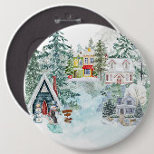 Schnee mit Mädchen und Snowman Button (Vorne & Hinten)