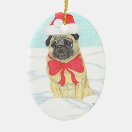 Schnee-Mops Inspiration Ornament (Vorne)