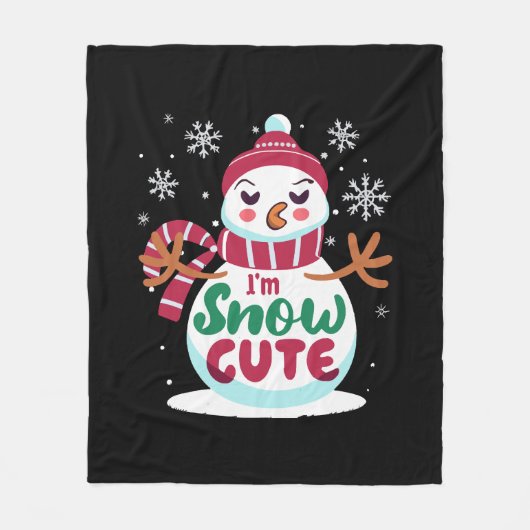 Schnee Niedlich! Embrace den Winter Charm der Weih Fleecedecke (Vorderseite)