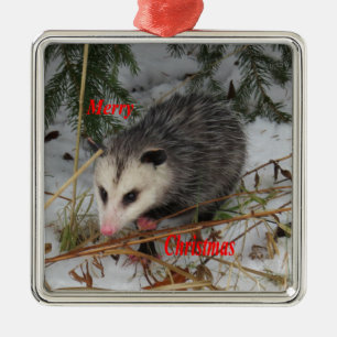 Schnee-Opossum Ornament Aus Metall