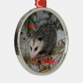 Schnee-Opossum Silbernes Ornament (Rechts)