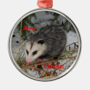 Schnee-Opossum Silbernes Ornament