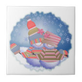 Schnee-Paar-Keramik-Fliese Fliese (Vorderseite)