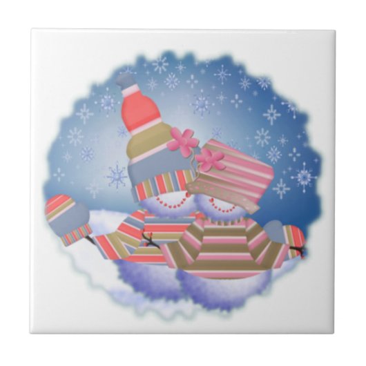 Schnee-Paar-Keramik-Fliese Fliese (Vorderseite)