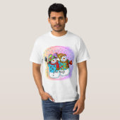 Schnee Paar Schneemann T-Shirt (Vorne ganz)