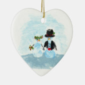 Schnee-Paar-Verzierung Keramikornament (Rechts)