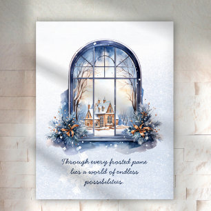 Schnee Pastell Nordische Winter Szene Motivationsz Poster