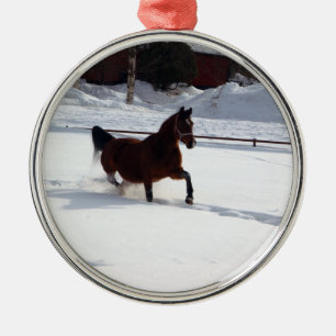 Schnee-Pferd Silbernes Ornament